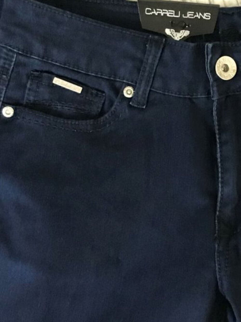 New Dark Blue Wash Carreli Jeans • Skinny Straight Stretch • NWT Size 27 - Picture 7 of 11